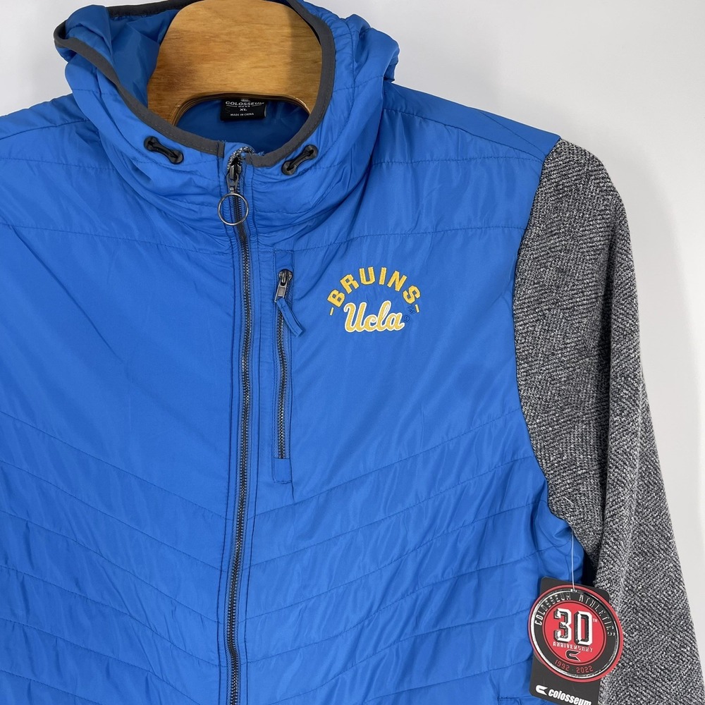 Men's Colosseum Charcoal/Blue UCLA Bruins Putter Herringbone Full-Zip Jacket - Picture 2 of 6